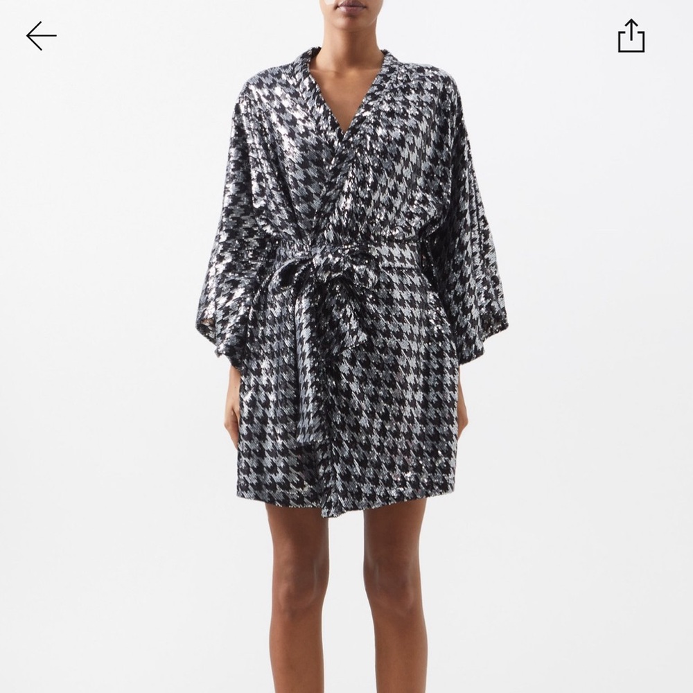 Black and White Houndstooth Mini Dress
